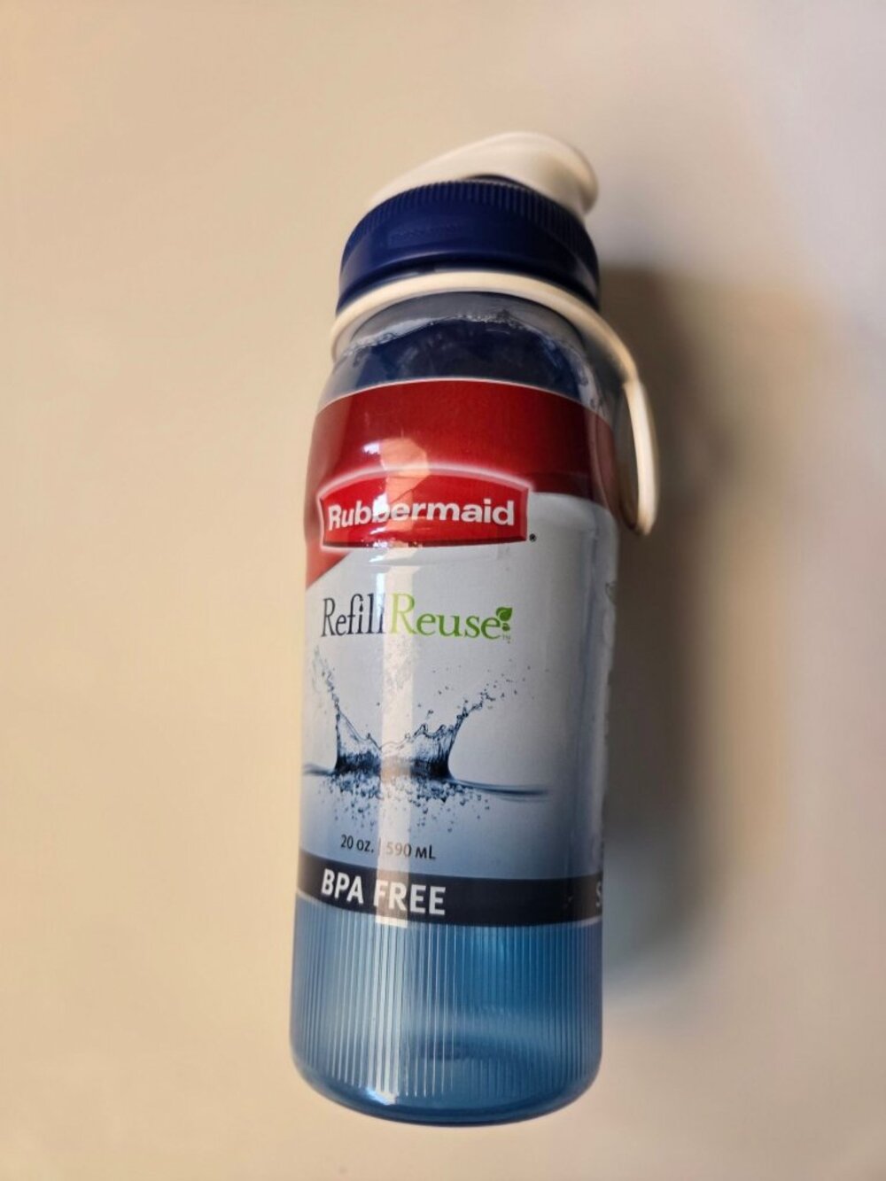 Rubbermaid 20oz BPA Free Refill Reuse Water Bottle Leakproof Hydration NOS
